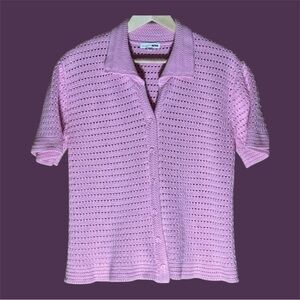 Light Pink Crochet Top 100% Cotton